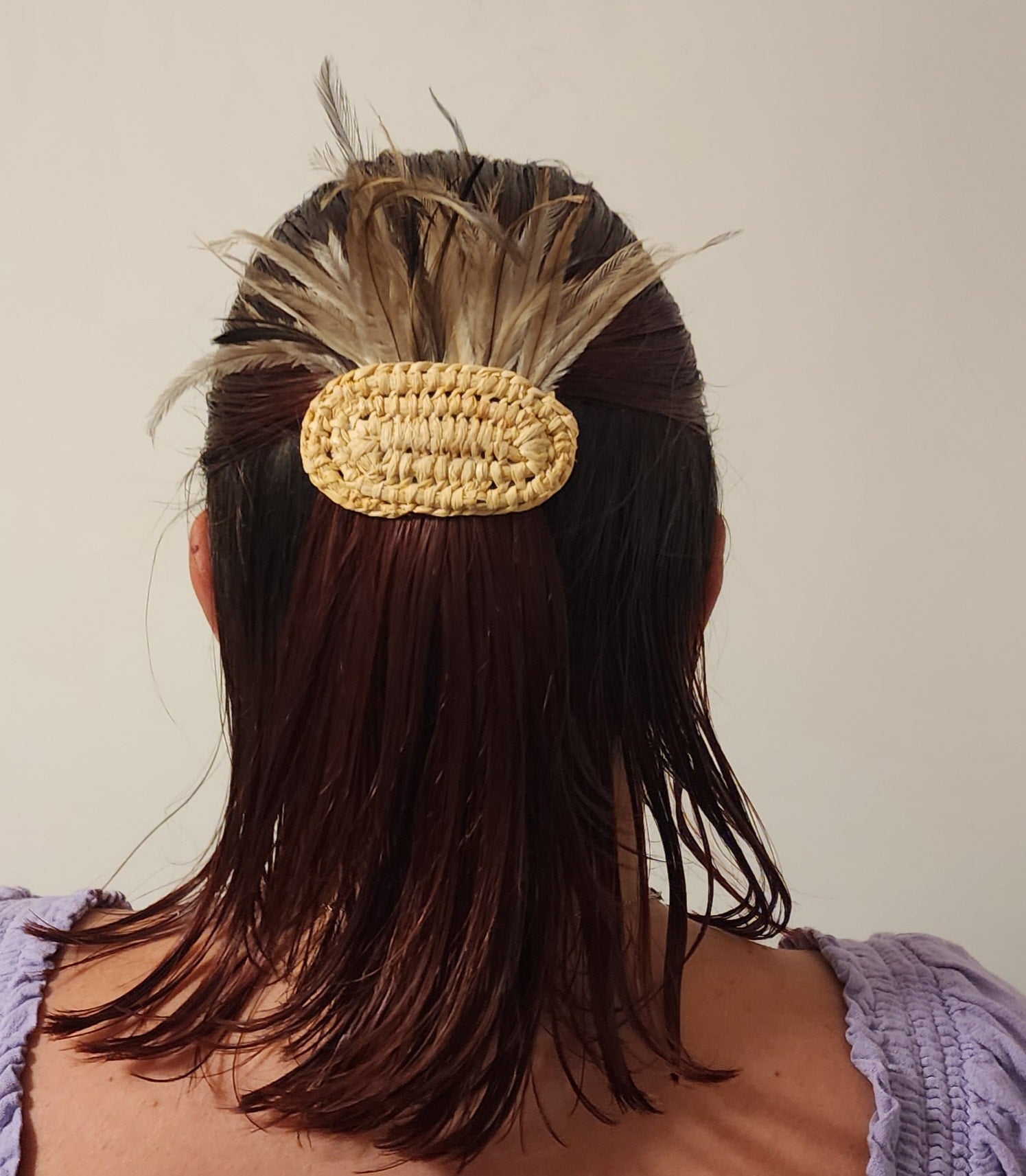 Emu Brown and Tan Hair Clip Amazon.com : Yussti Western Leather Hair Claw Clips  main image 2