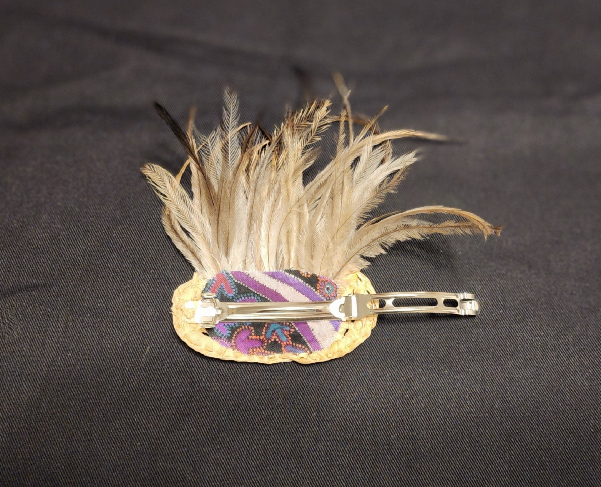 Emu Feather Hair Clip | JazzySkye Designs display picture 3